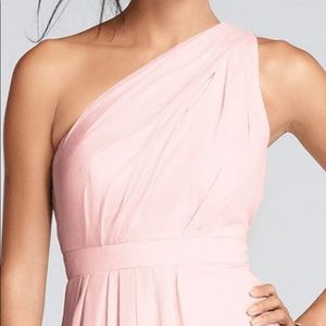 David’s Bridal Blush One shoulder Bridesmaids Dress